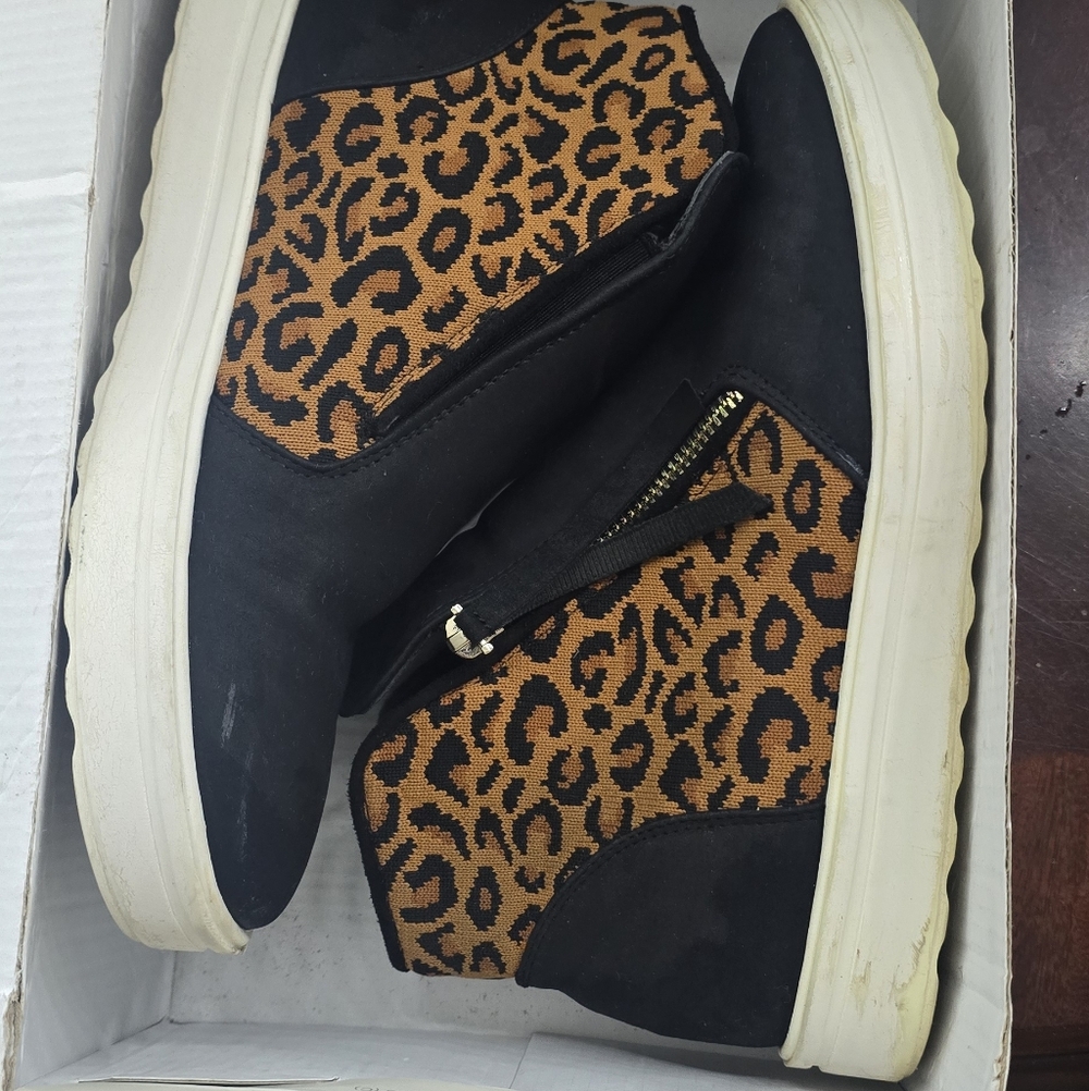 Cato Black and Tan Leopard Print Women's Shoes
